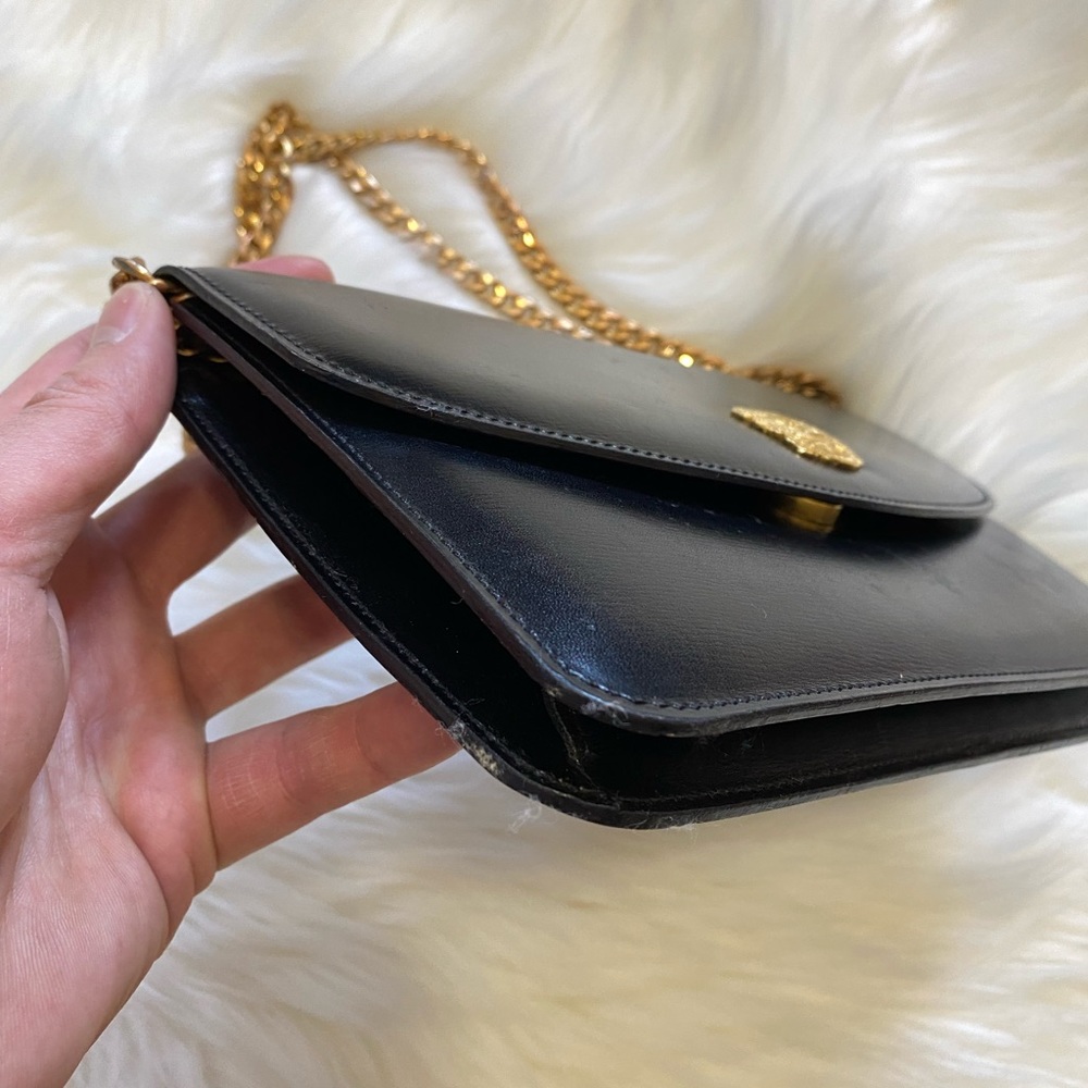 Authentic vintage Celine black leather clutch with chain - Picture 2 of 9